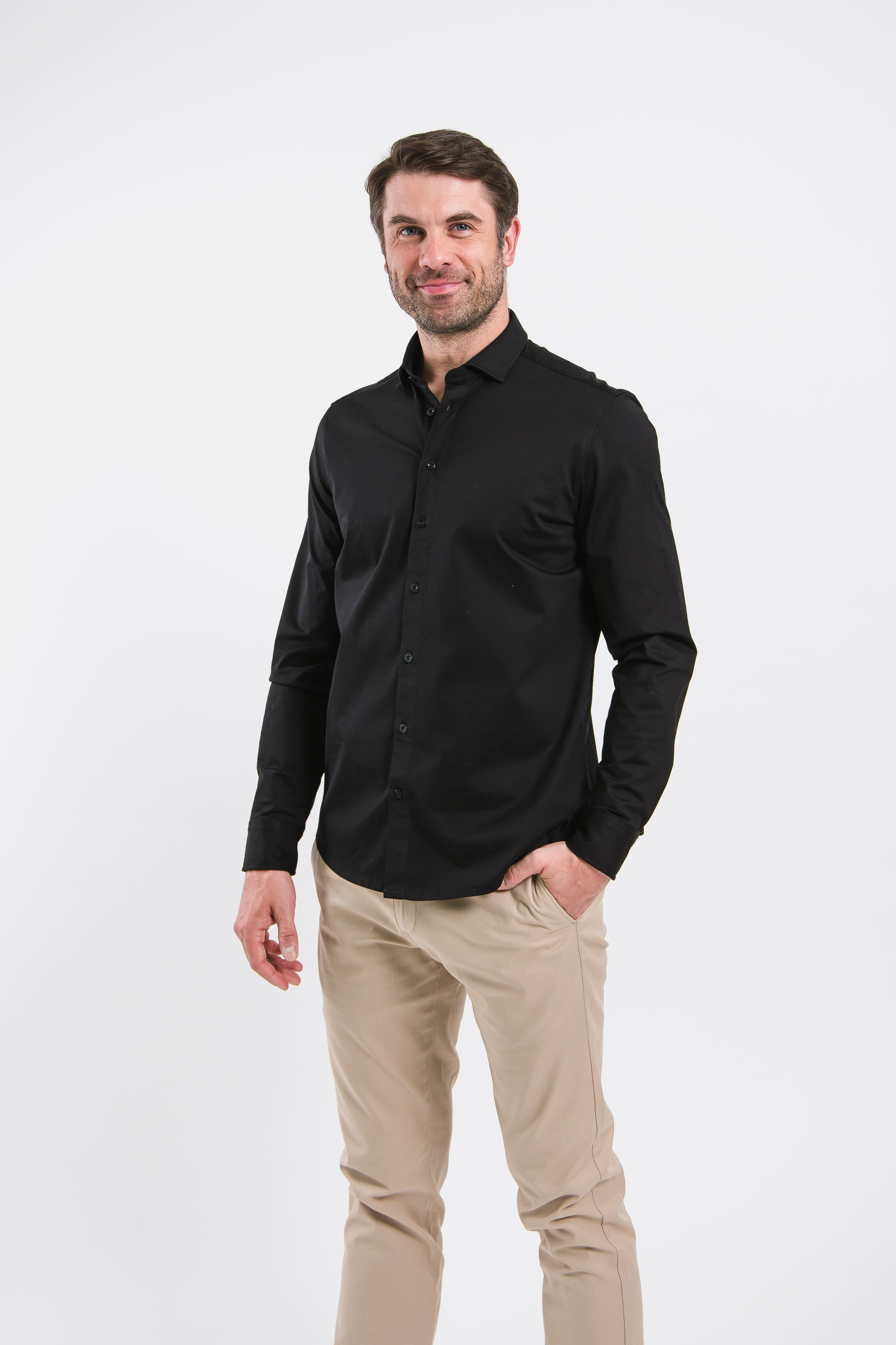 Camisa de hombre regular Be Lenka Essentials - Negro azabache
