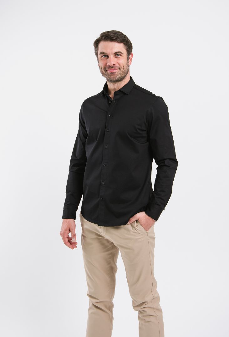 Camisa de hombre regular Be Lenka Essentials - Negro azabache