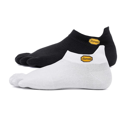 Vibram Five Toe Socks Athletic No Show Twin Pack + UK 11+. 1 x Black.1 x White