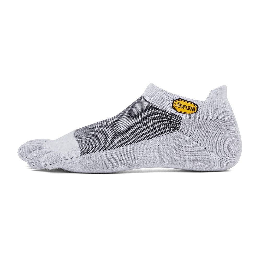 Vibram Five Toe Socks Athletic Pro No Show + UK 11+ Light Grey