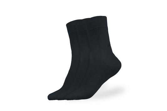 Barefoot Socks - Crew - Essentials - Black - 3 pack