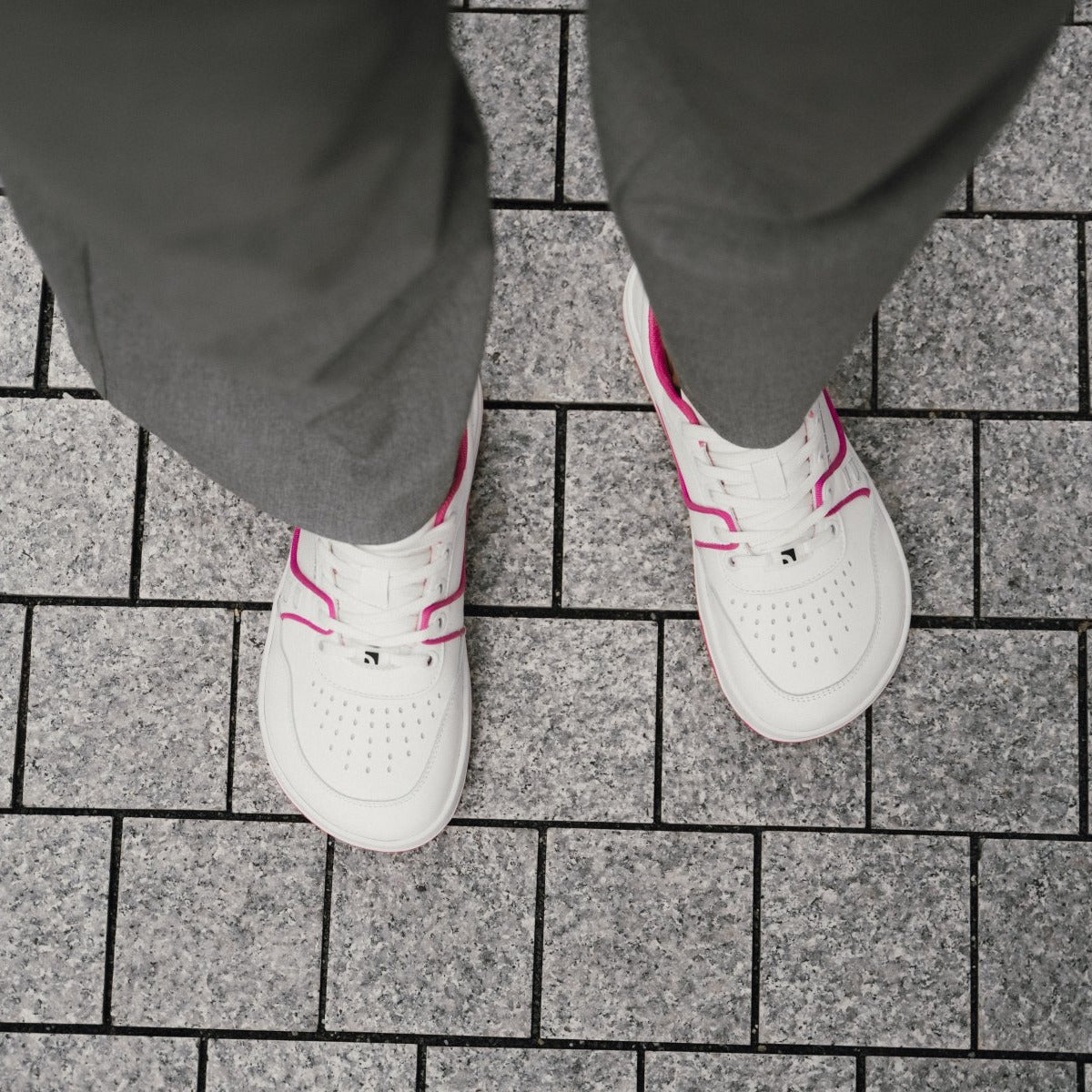 Barefoot Sneakers Barebarics Arise - White & Raspberry Pink