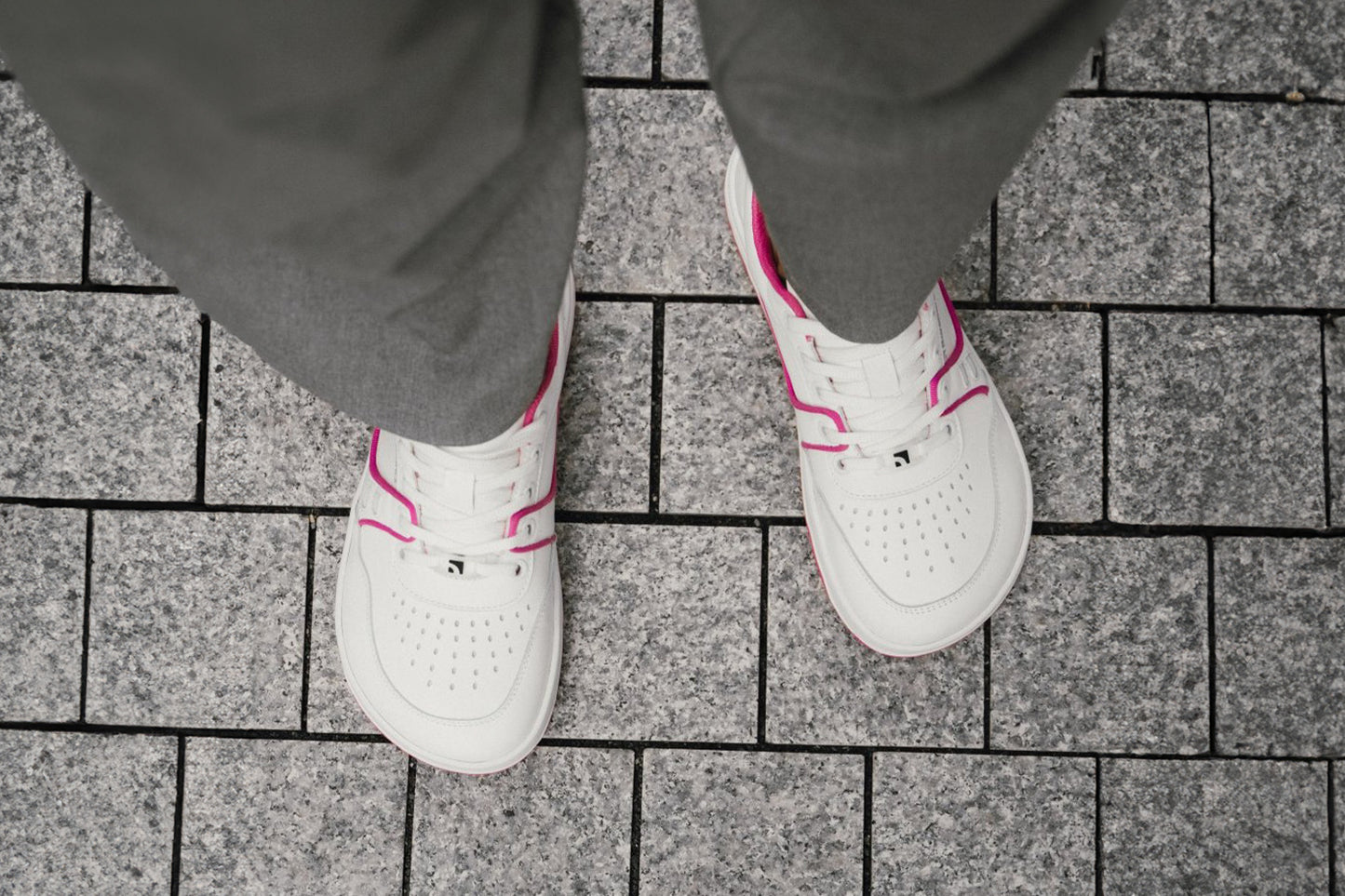 Barefoot Sneakers Barebarics Arise - White & Raspberry Pink