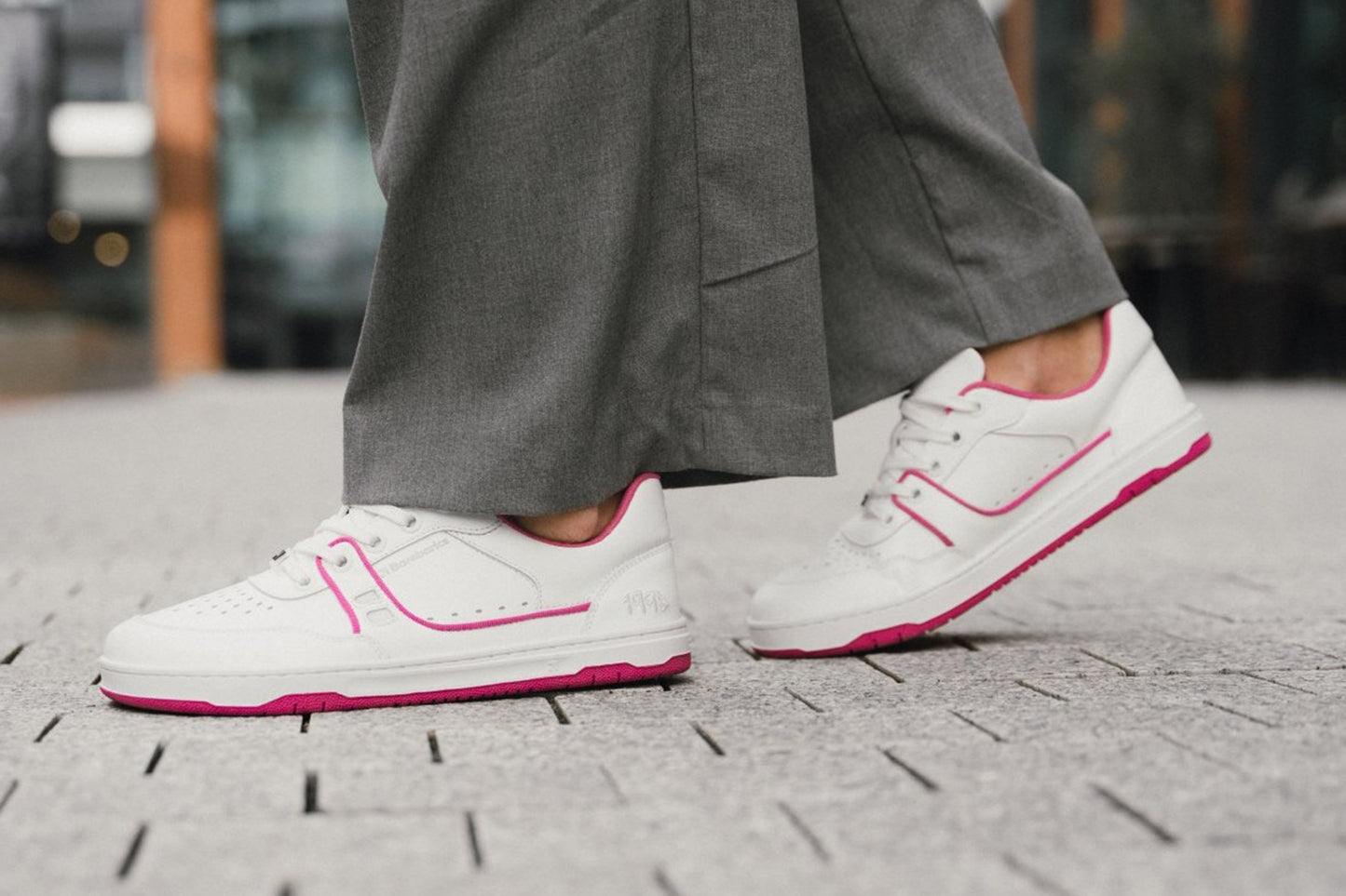 Barefoot Sneakers Barebarics Arise - White & Raspberry Pink