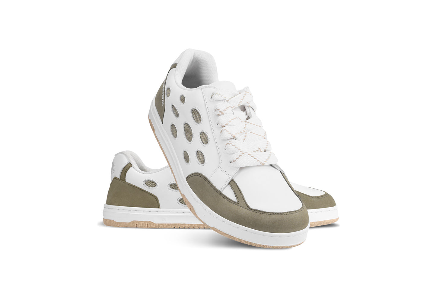 Barefoot Sneakers Barebarics Fusion - White & Army Brown