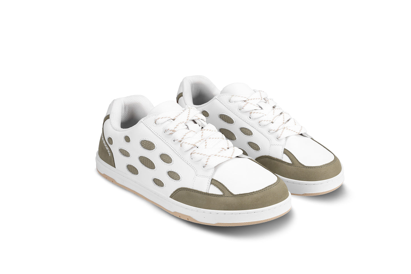 Barefoot Sneakers Barebarics Fusion - White & Army Brown