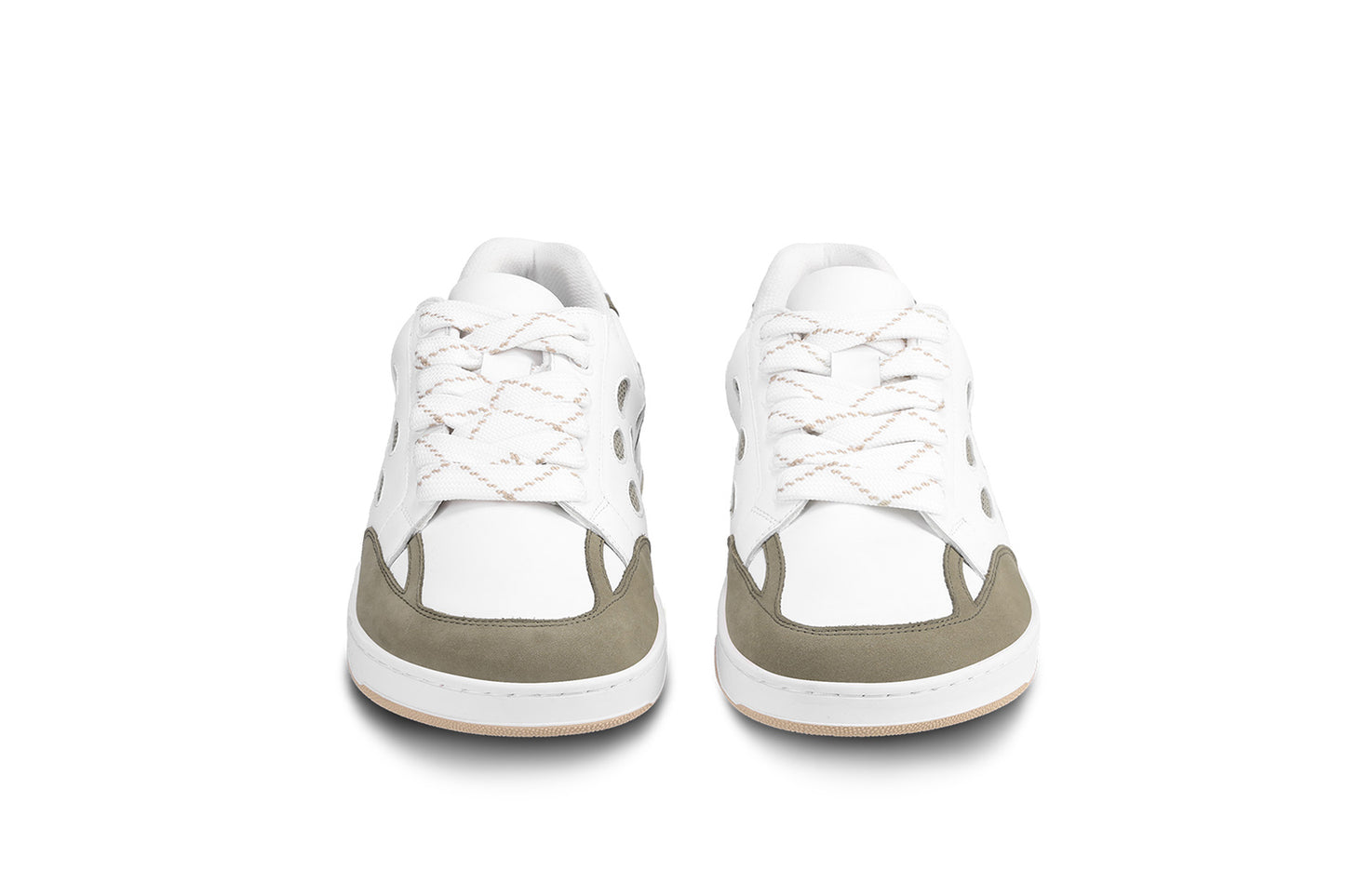 Barefoot Sneakers Barebarics Fusion - White & Army Brown