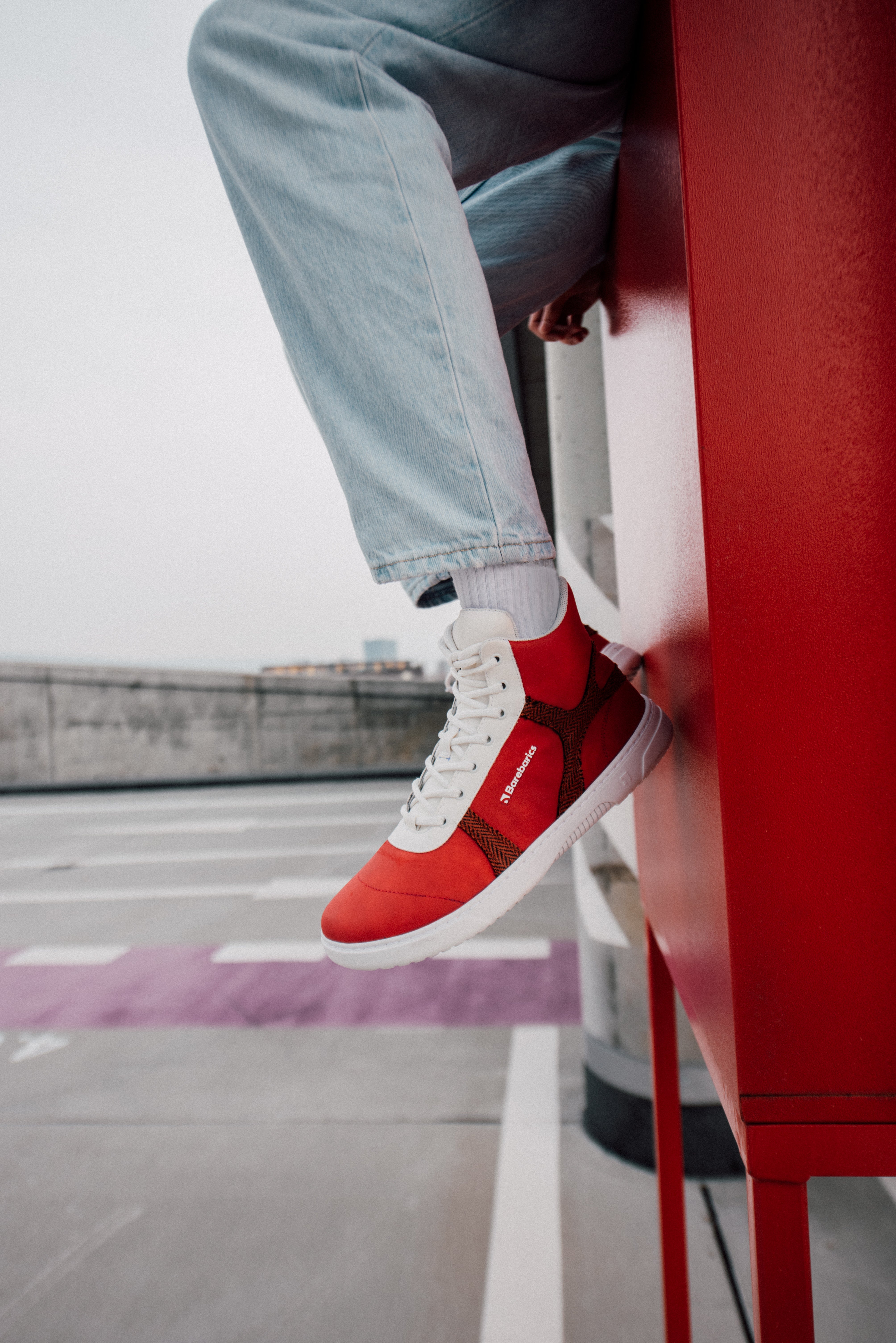 Zapatillas descalzas Barebarics - Hifly - Rojo y blanco