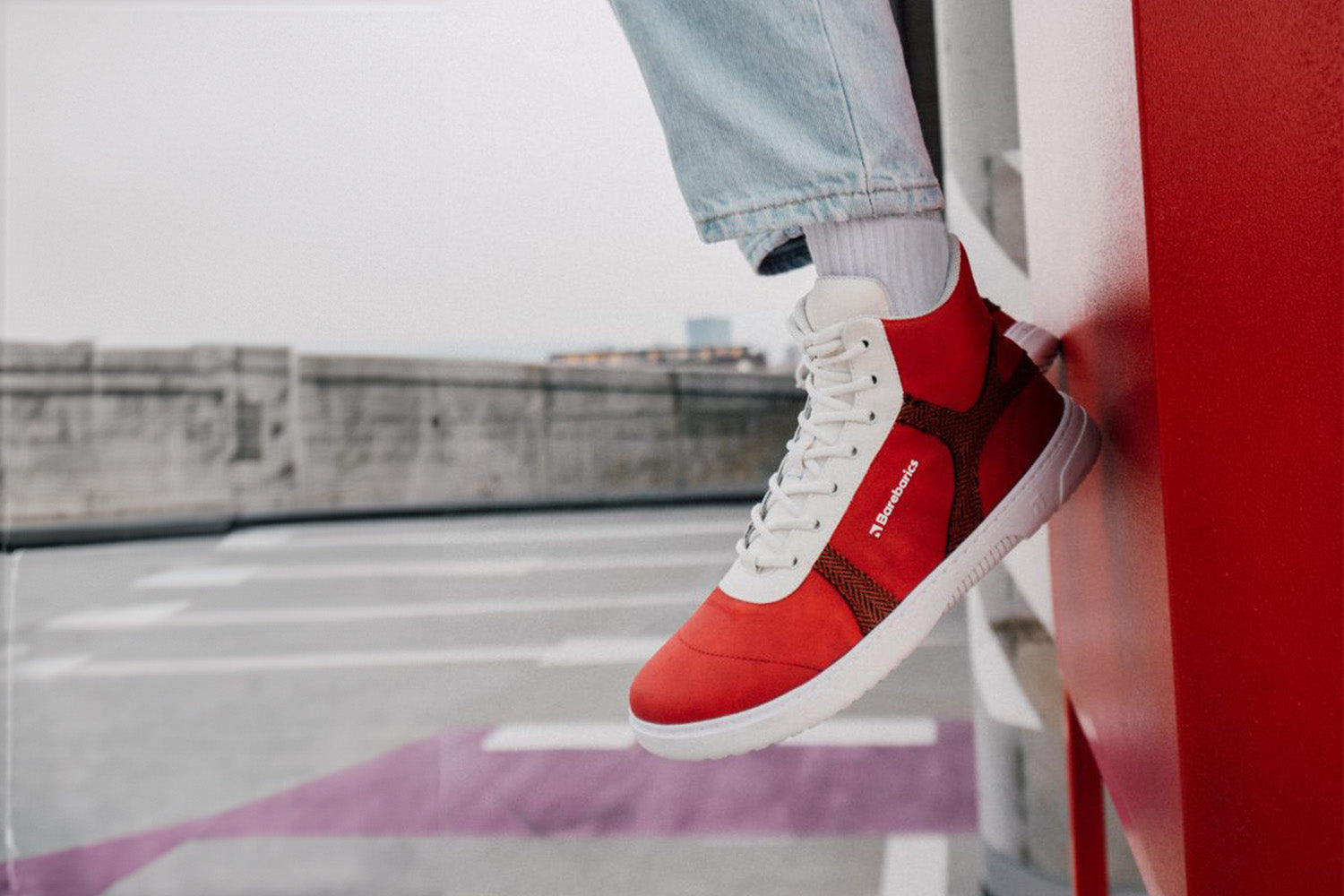 Zapatillas descalzas Barebarics - Hifly - Rojo y blanco