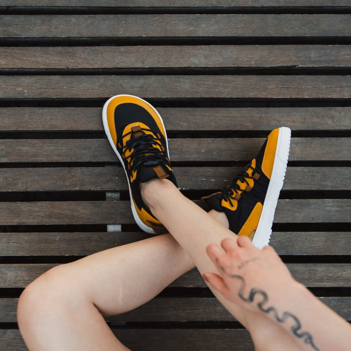 Barefoot Sneakers Barebarics - Revive - Golden Yellow & Black