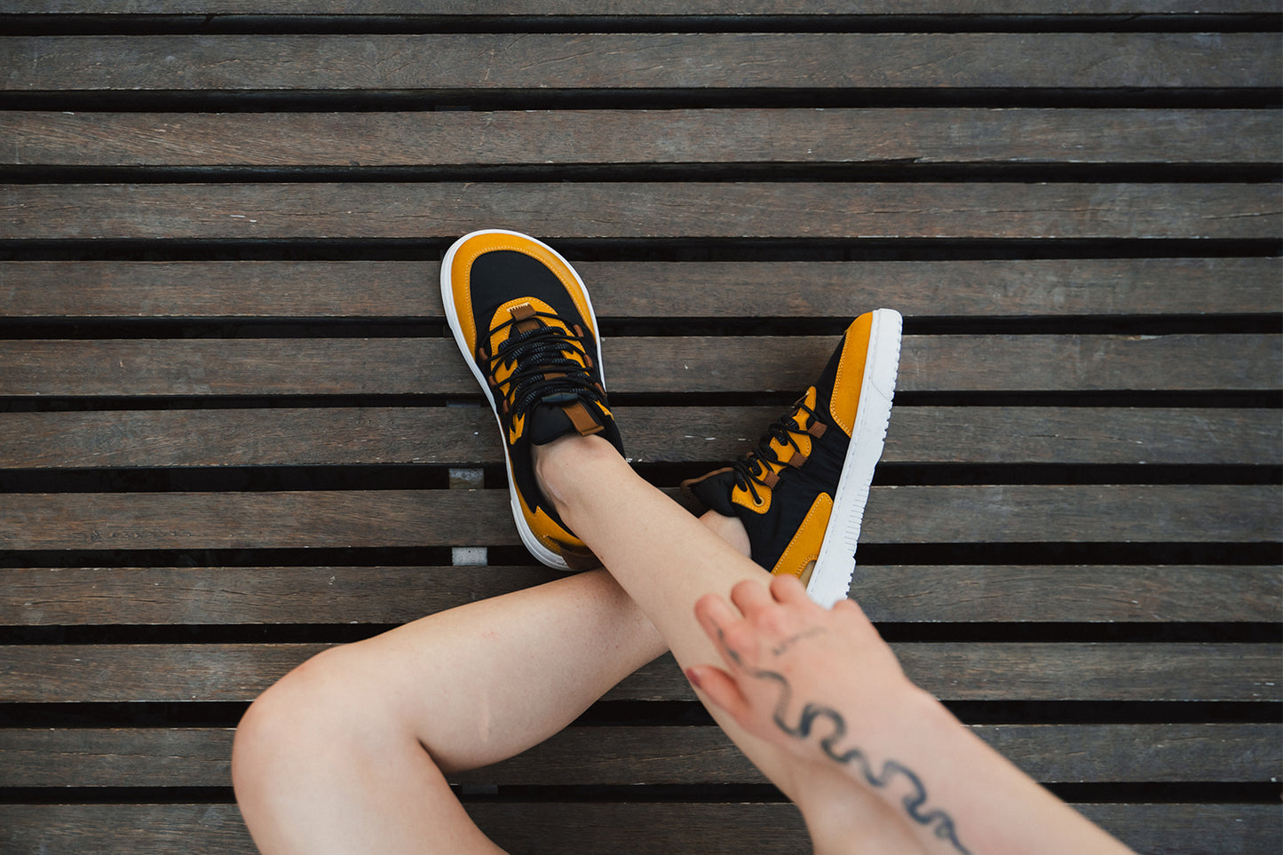 Barefoot Sneakers Barebarics - Revive - Golden Yellow & Black