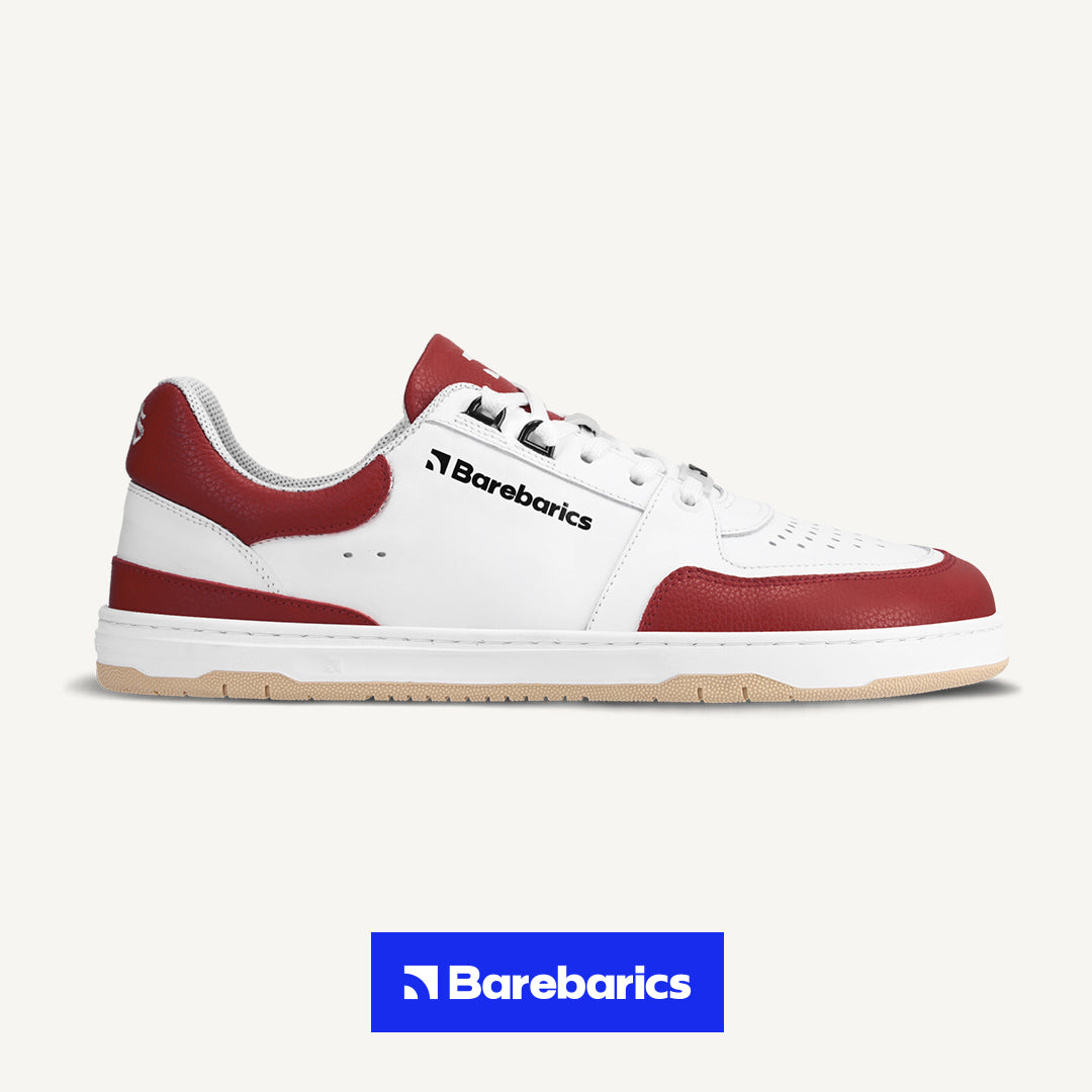 Barefoot Sneakers Barebarics Wave - White & Crimson Red