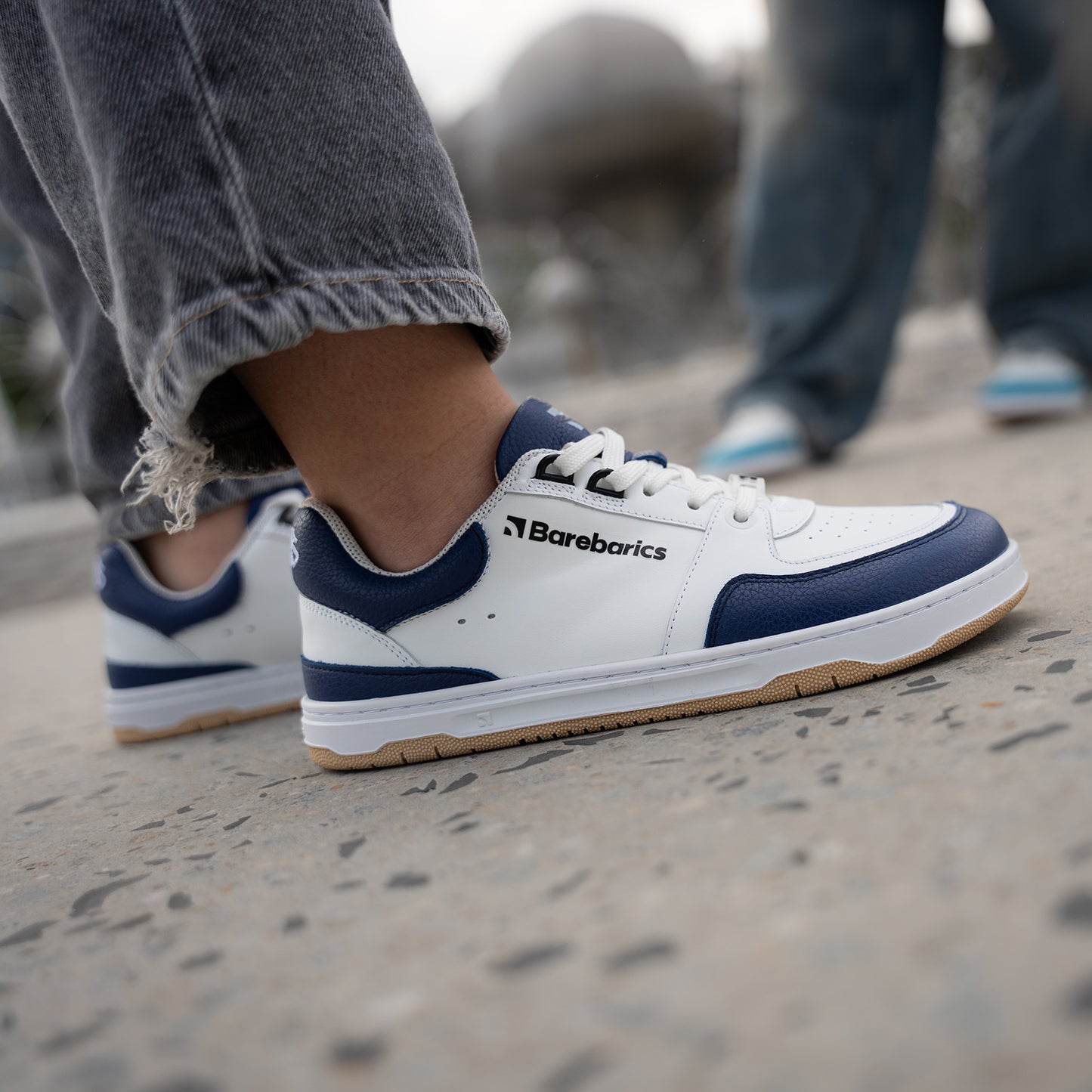 Barefoot Sneakers Barebarics Wave - White & Dark Blue