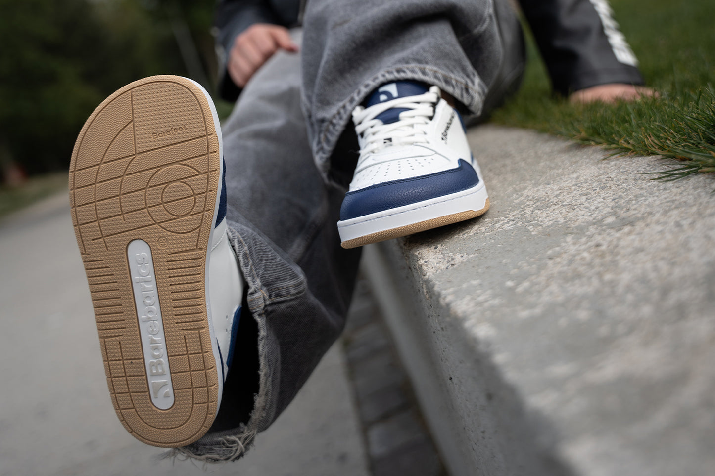 Barefoot Sneakers Barebarics Wave - White & Dark Blue