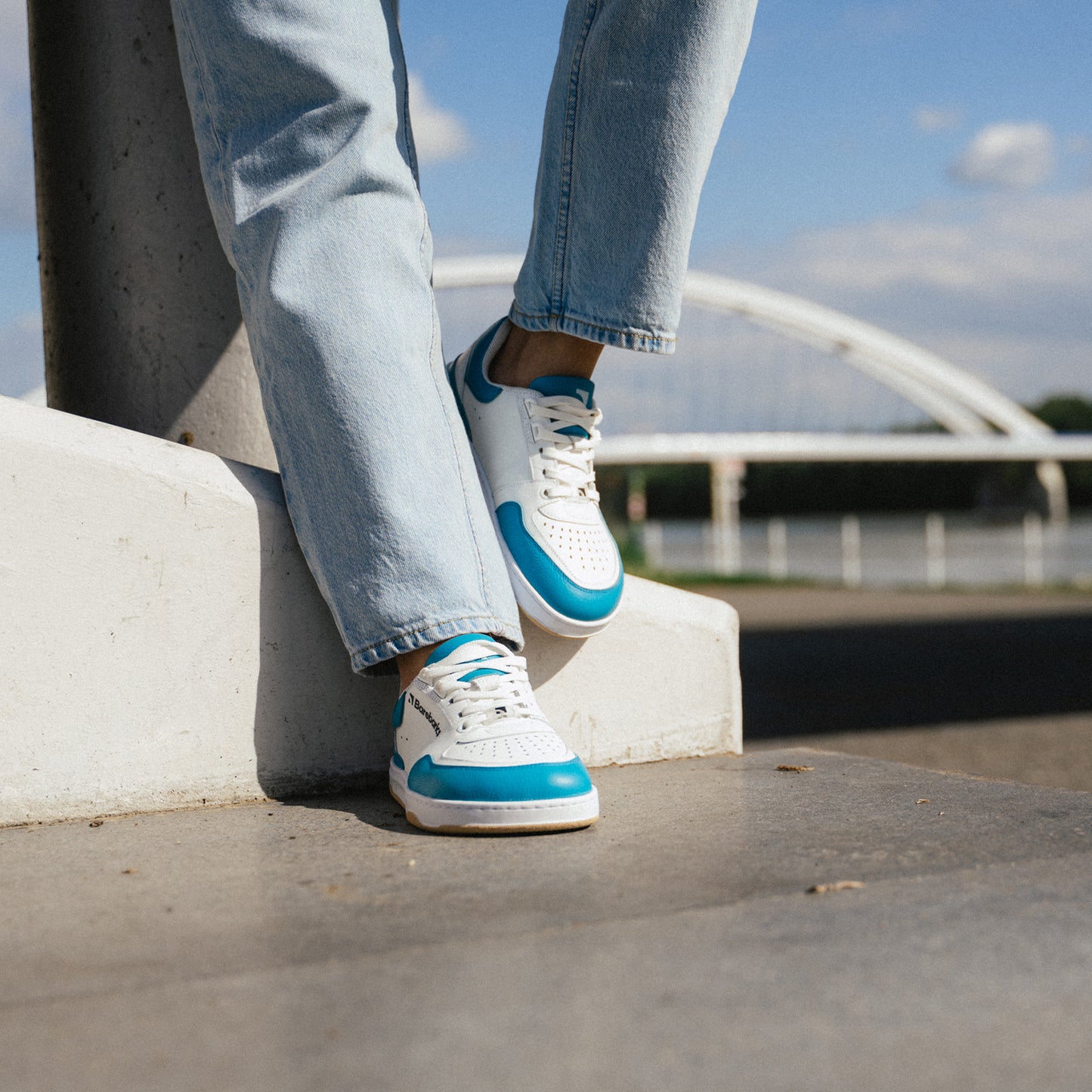 Barefoot Sneakers Barebarics Wave - White & Dark Turquoise