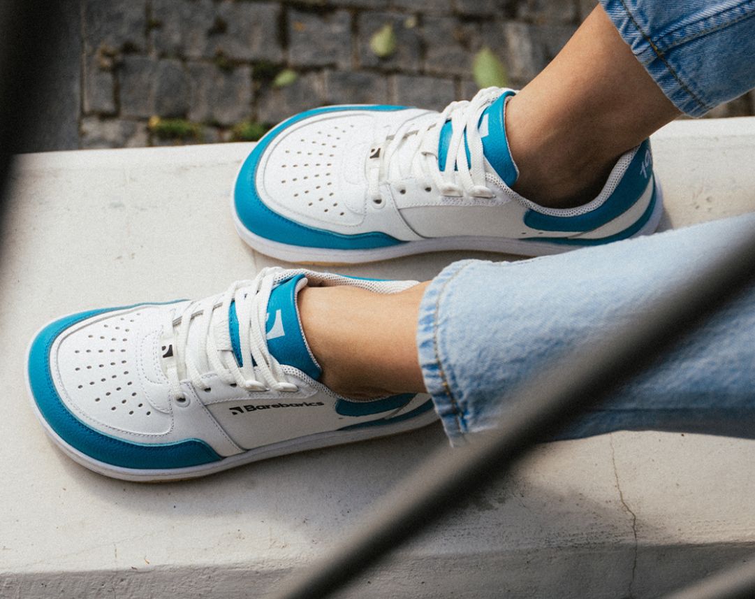 Barefoot Sneakers Barebarics Wave - White & Dark Turquoise