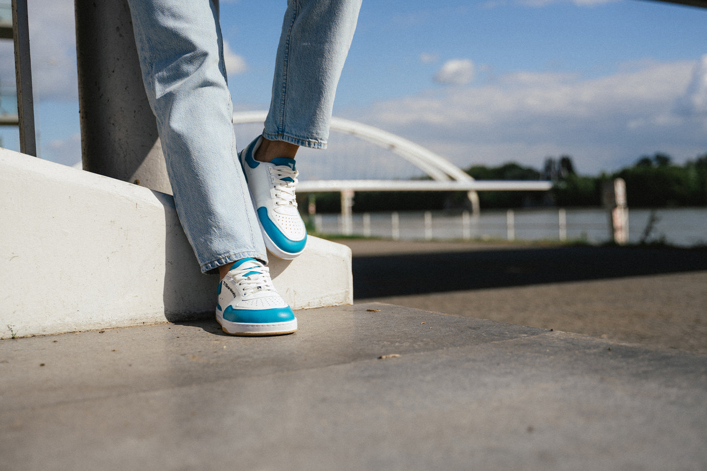 Barefoot Sneakers Barebarics Wave - White & Dark Turquoise