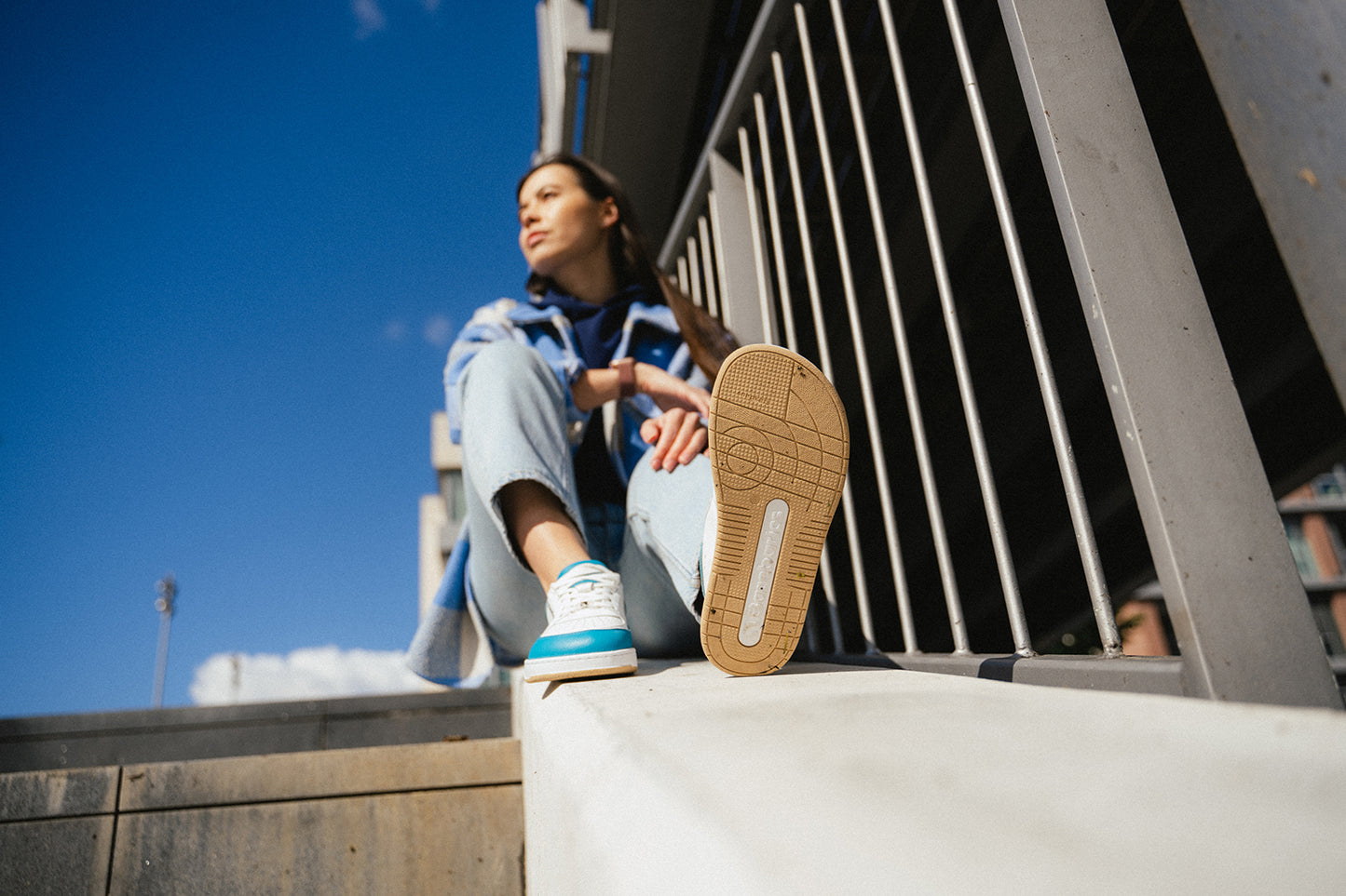 Barefoot Sneakers Barebarics Wave - White & Dark Turquoise