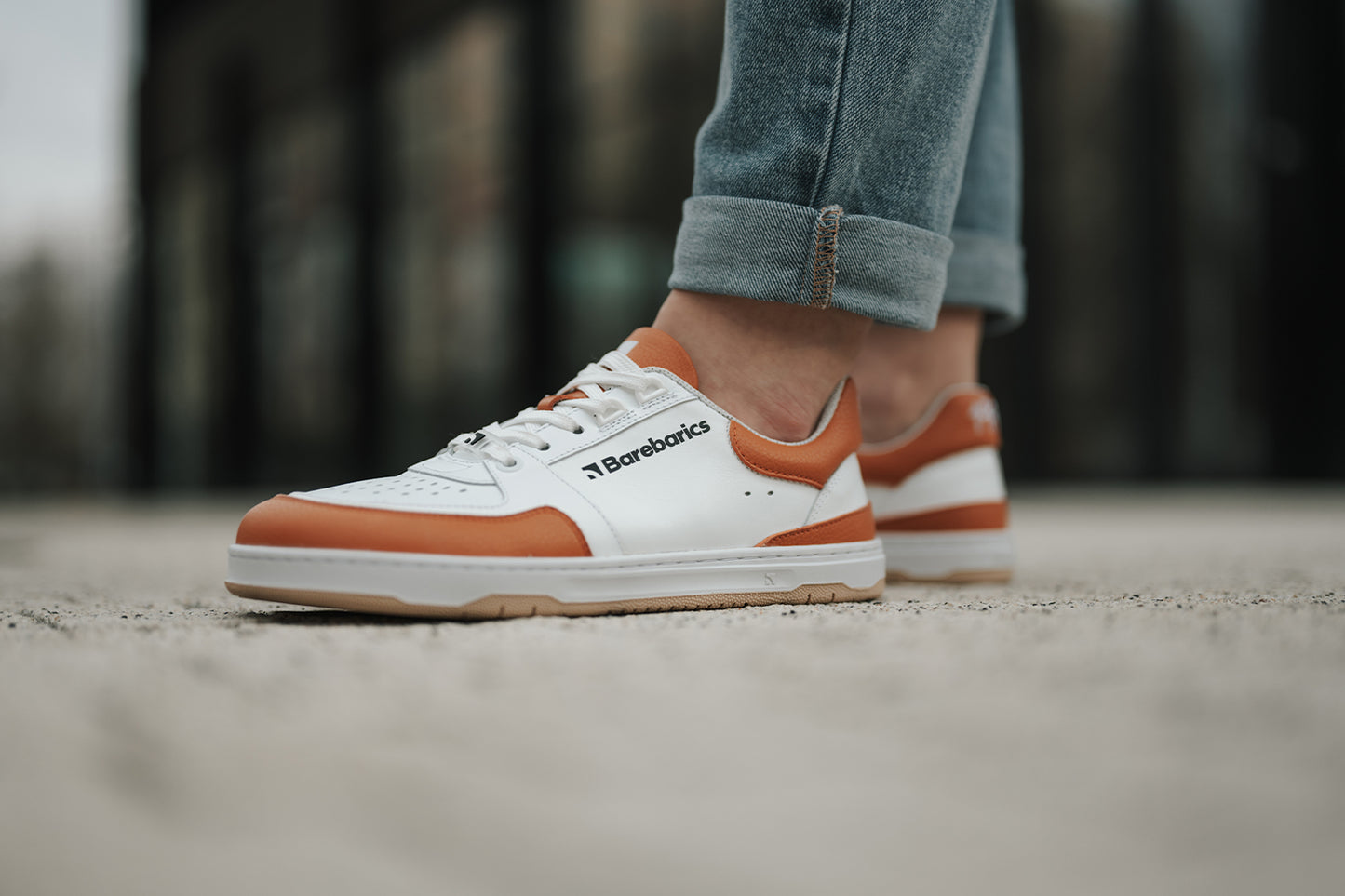 Barefoot Sneakers Barebarics Wave - White & Orange (SALE)