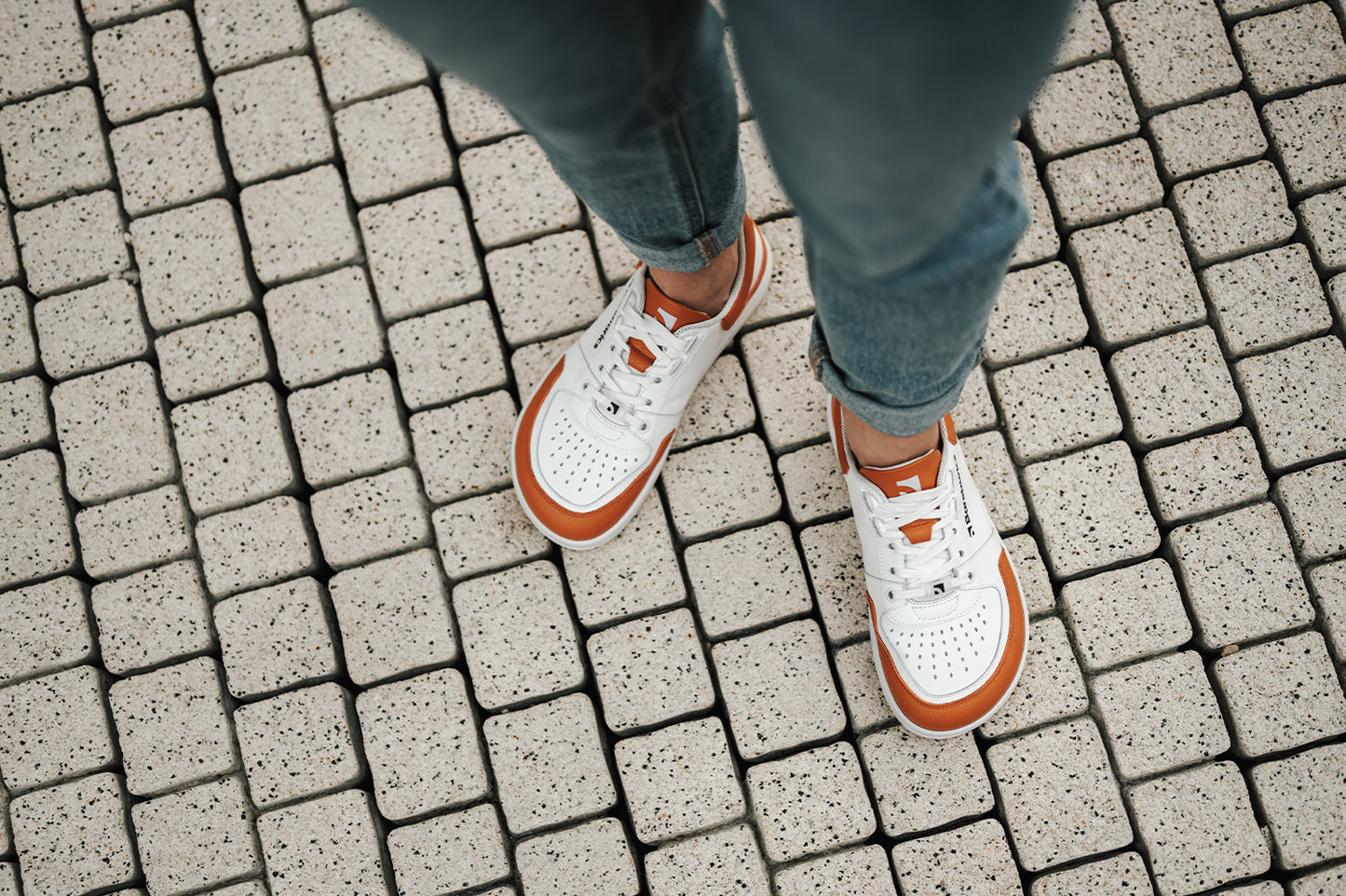 Barefoot Sneakers Barebarics Wave - White & Orange (SALE)