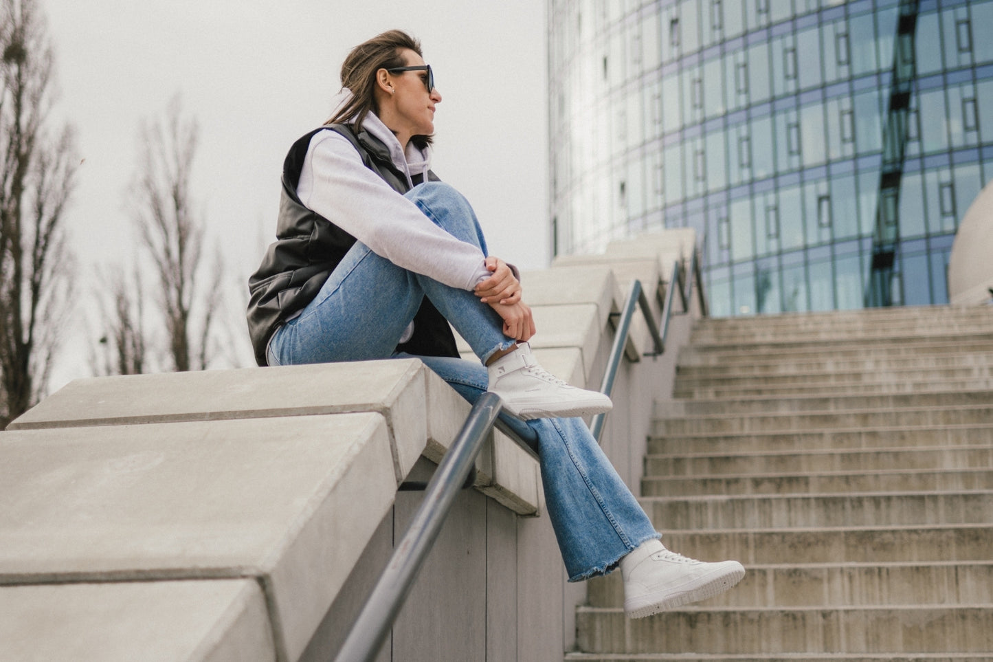 Barefoot Sneakers Barebarics Zing - High Top - All White - Leather