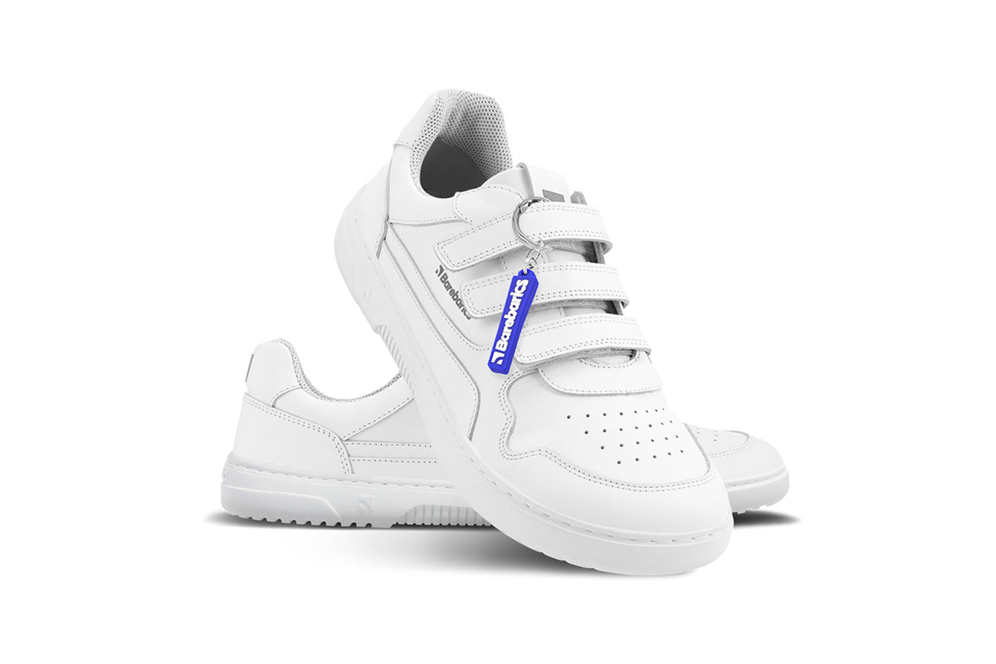 Barefoot Sneakers Barebarics Zing Velcro - All White - Leather