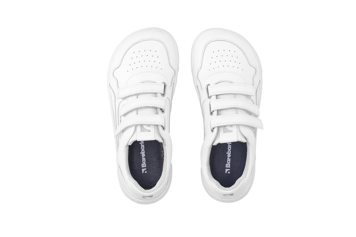 Barefoot Sneakers Barebarics Zing Velcro - All White - Leather