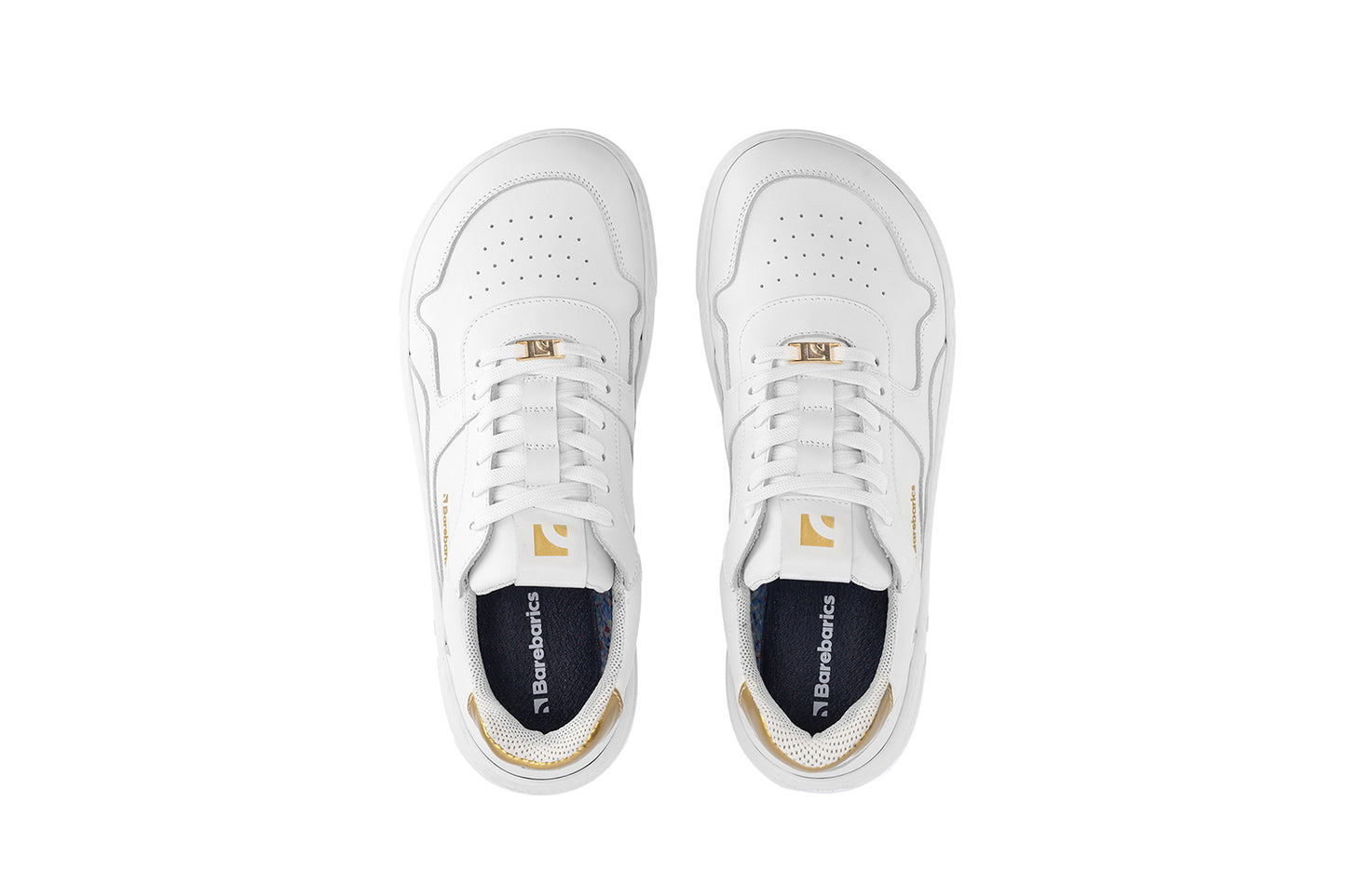 Barefoot Sneakers Barebarics Zing - White & Gold - Leather