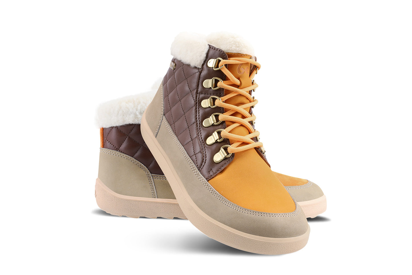 Barefoot Boots Be Lenka Olivia - Taupe, Dark Brown & Orange