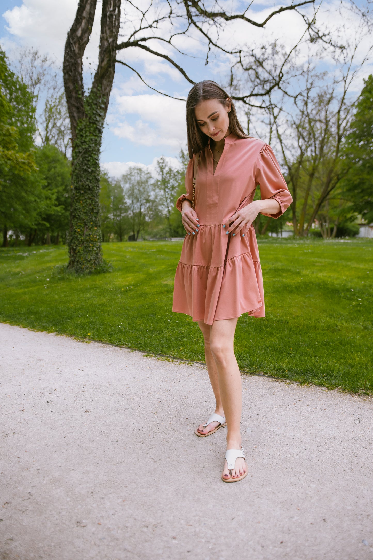 Women's Shirt Dress Be Lenka Essentials - Salmon Pink