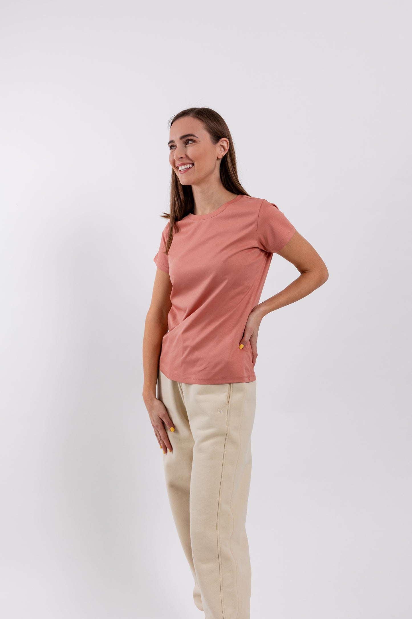 Women's Round Neck t-shirt Be Lenka Essentials - Salmon Pink