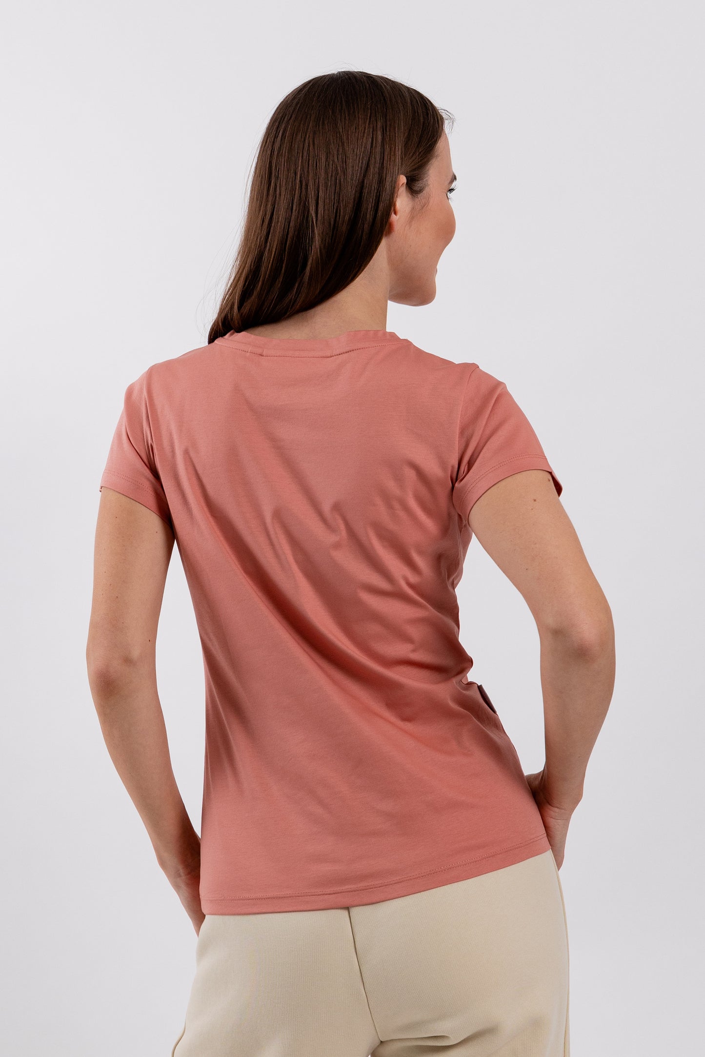 Women's Round Neck t-shirt Be Lenka Essentials - Salmon Pink