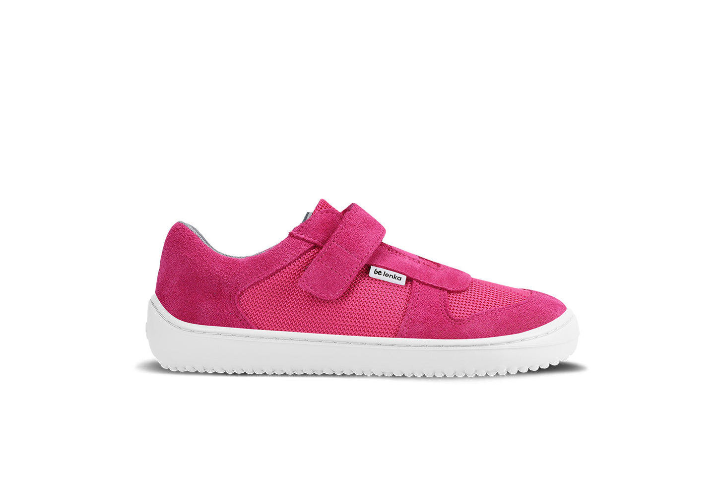 Be Lenka Kids barefoot sneakers Joy - Dark Pink & White