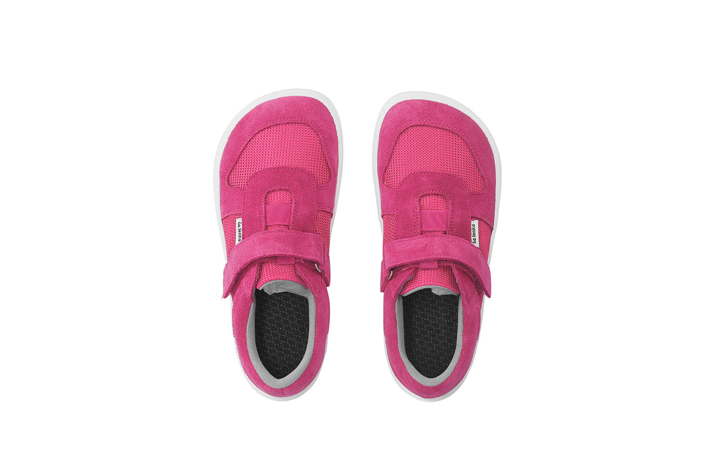 Be Lenka Kids barefoot sneakers Joy - Dark Pink & White