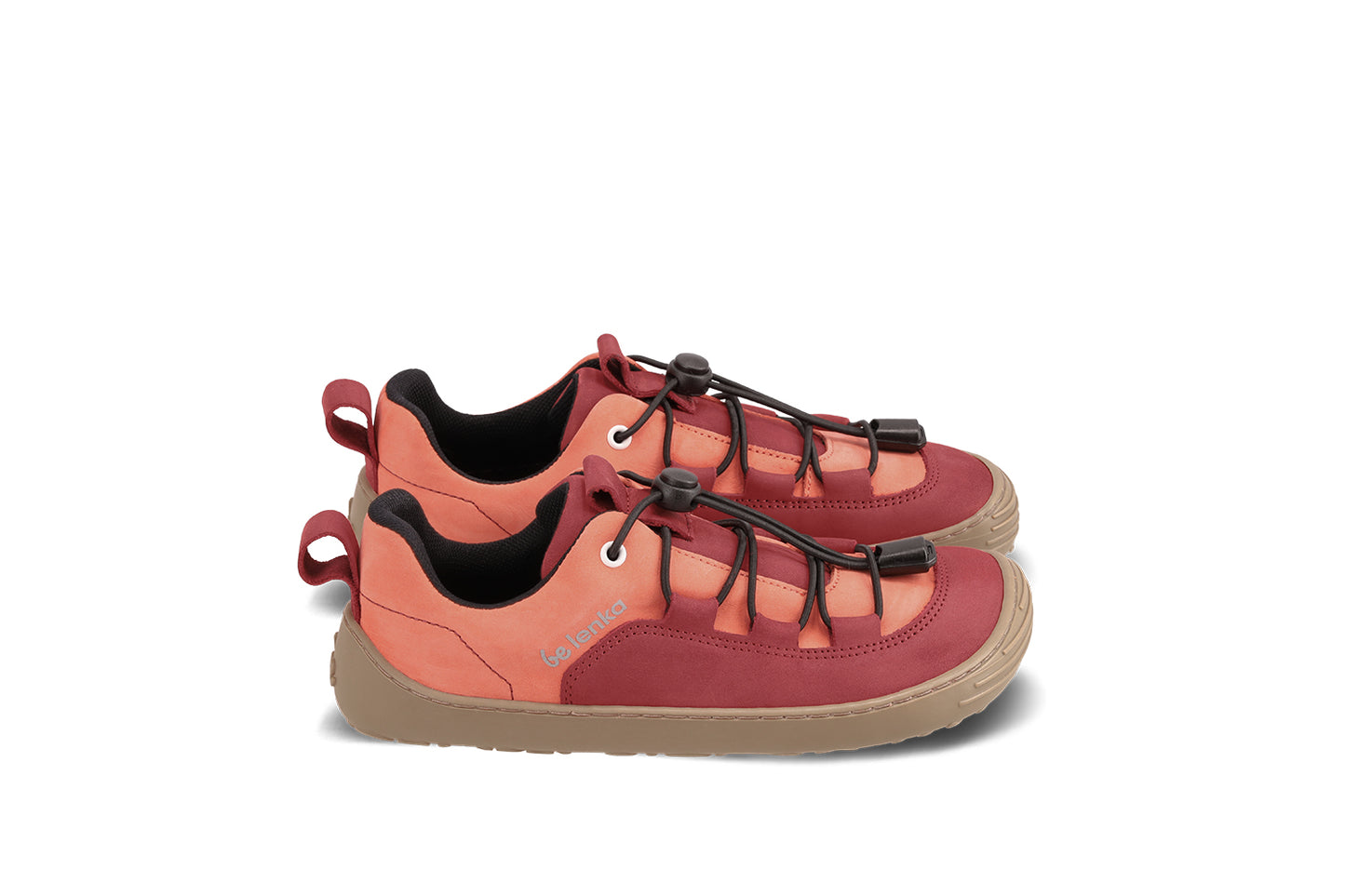 Kids barefoot sneakers Be Lenka Xplorer - Dark Red & Coral