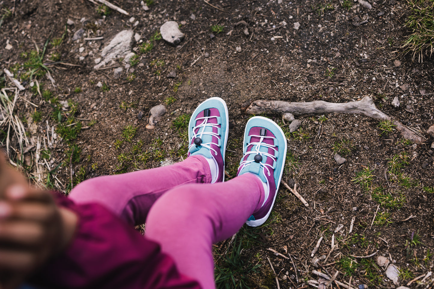 Be Lenka Kids barefoot sneakers - Xplorer - Light Teal & Plum