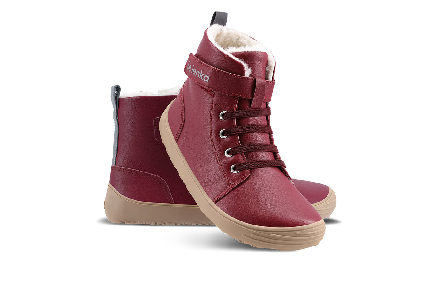 Winter barefoot boots Be Lenka Winter Kids - Dark Cherry Red