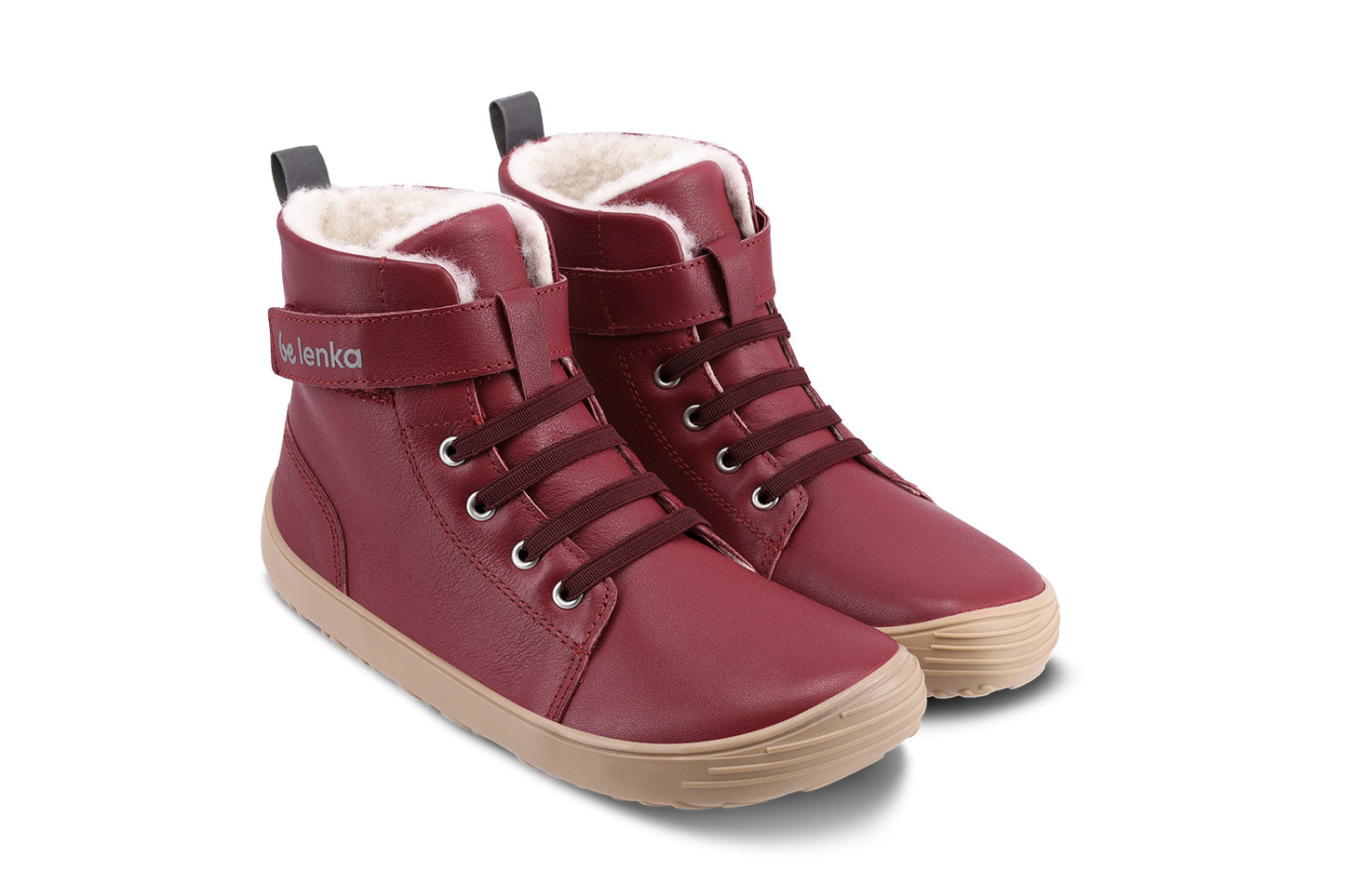 Winter barefoot boots Be Lenka Winter Kids - Dark Cherry Red