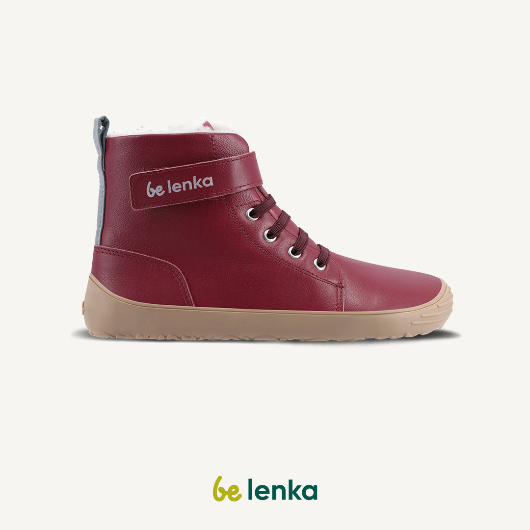 Winter barefoot boots Be Lenka Winter Kids - Dark Cherry Red