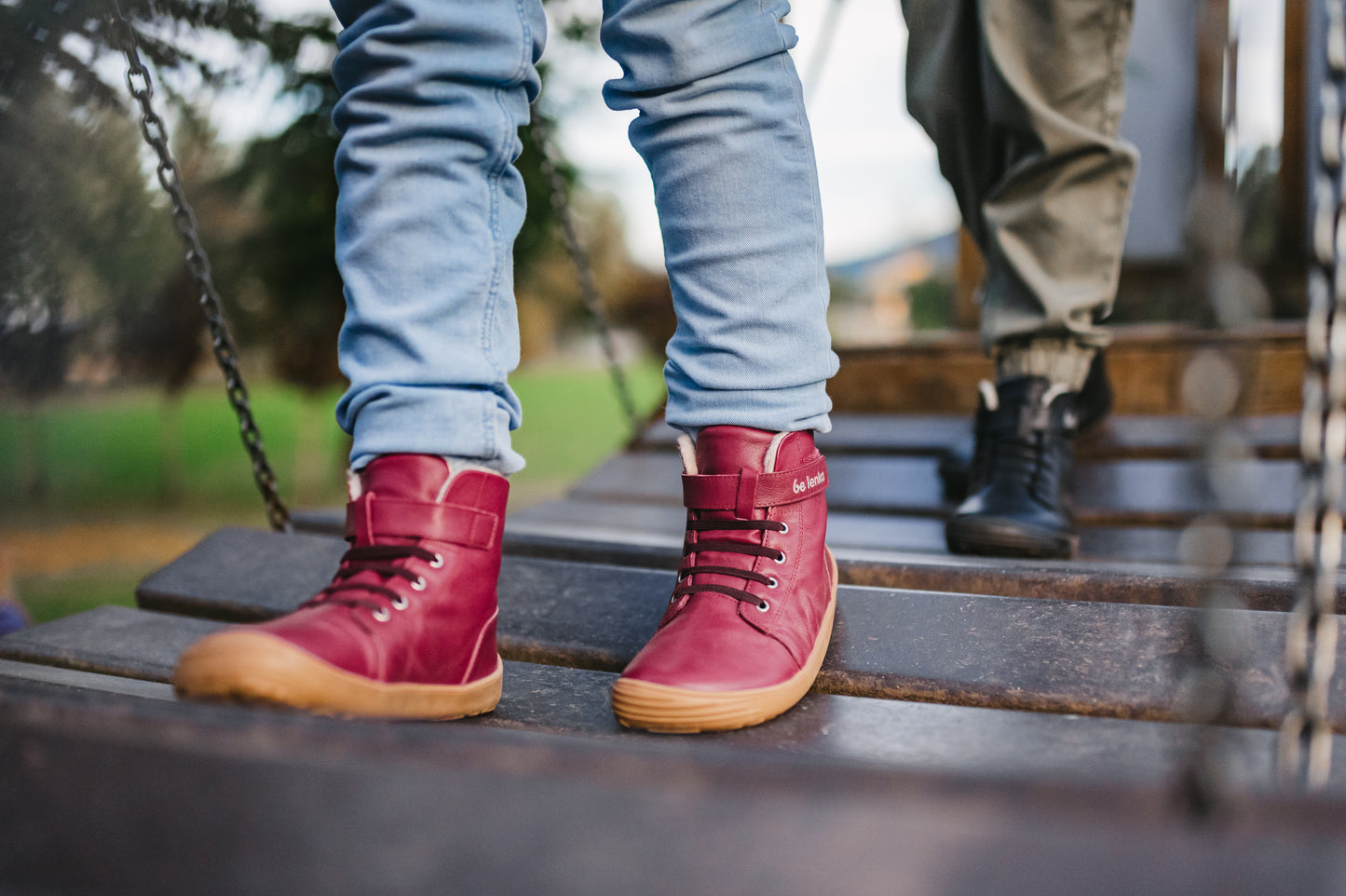 Winter barefoot boots Be Lenka Winter Kids - Dark Cherry Red