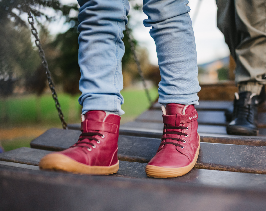 Winter barefoot boots Be Lenka Winter Kids - Dark Cherry Red