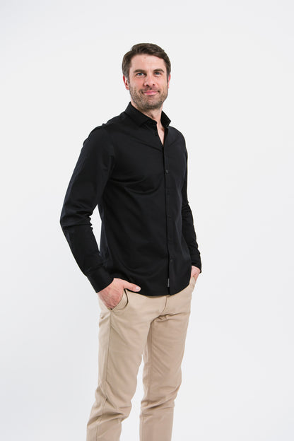 Camisa de hombre regular Be Lenka Essentials - Negro azabache