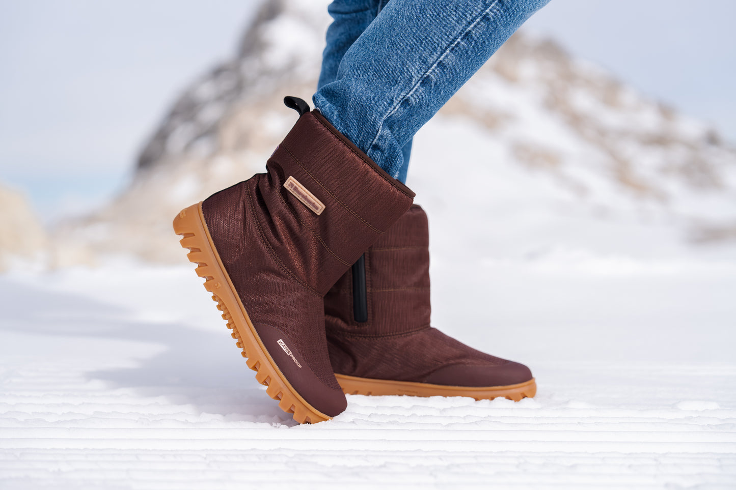 Winter Barefoot Boots Barebarics PolarStride - Copper Brown