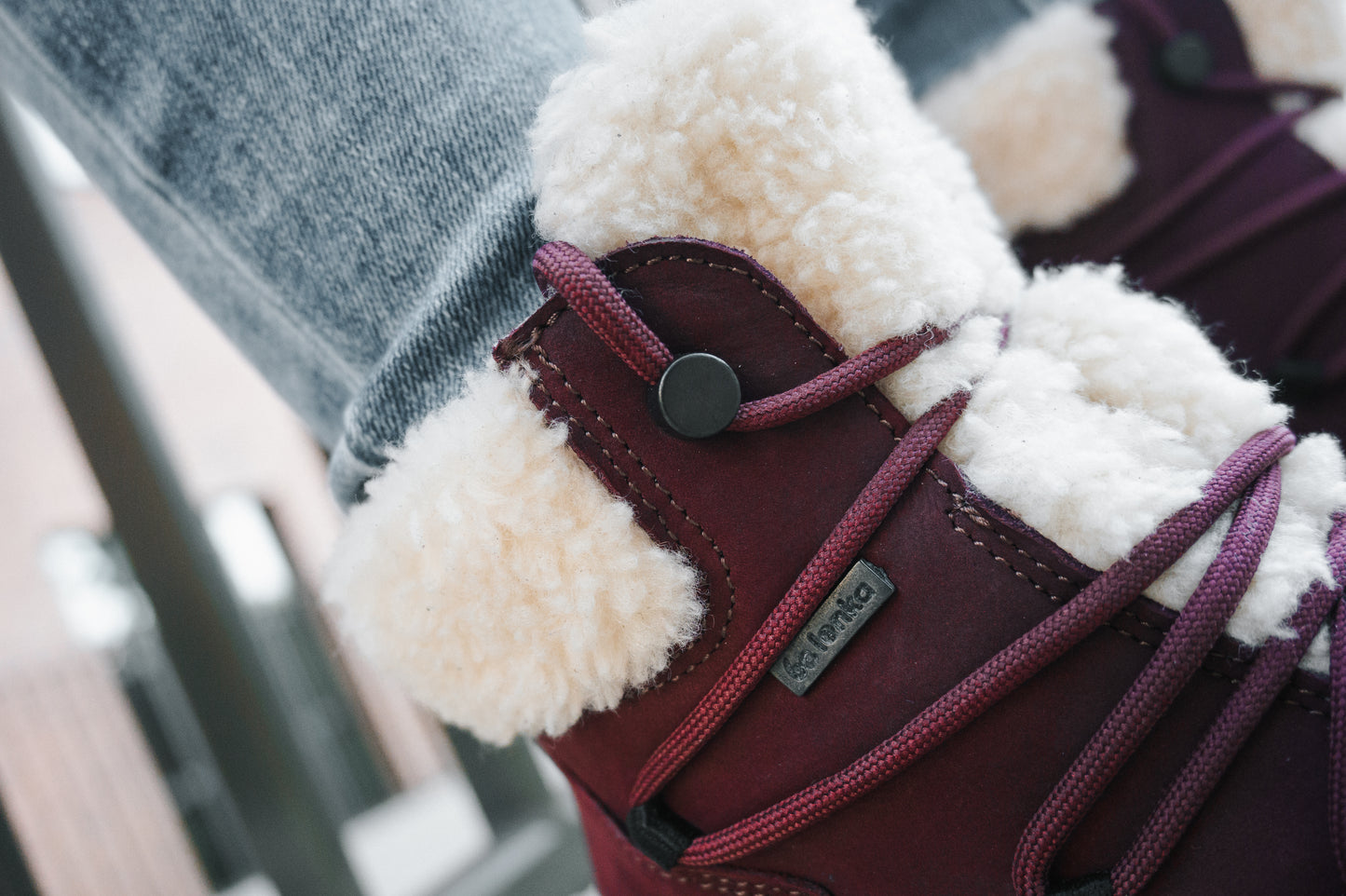 Winter Barefoot Boots Be Lenka Bliss - Burgundy Red