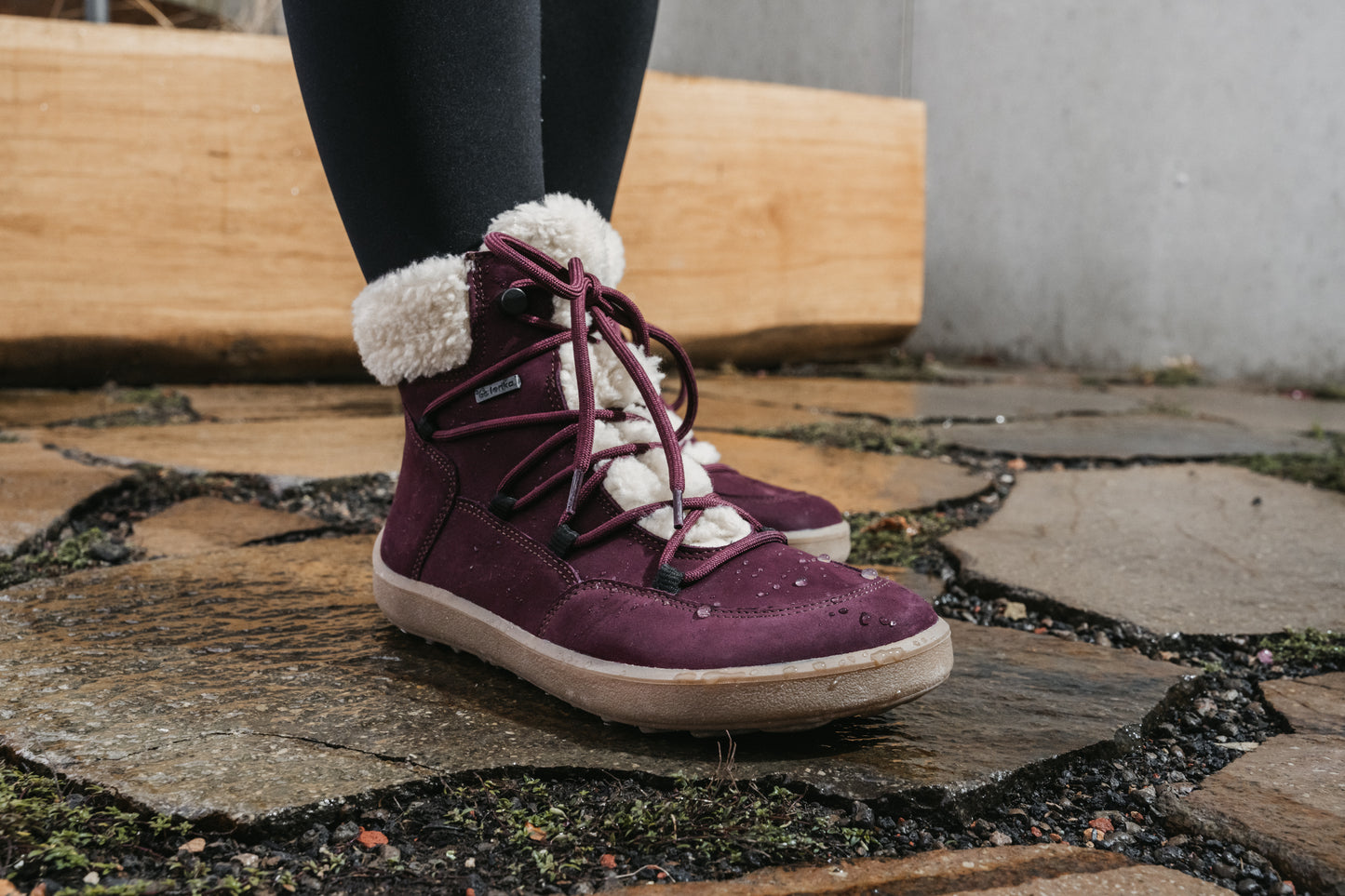 Winter Barefoot Boots Be Lenka Bliss - Burgundy Red